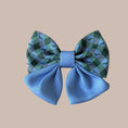 Load image into Gallery viewer, Blue Highland Argyle Sailor Bow for Dogs
