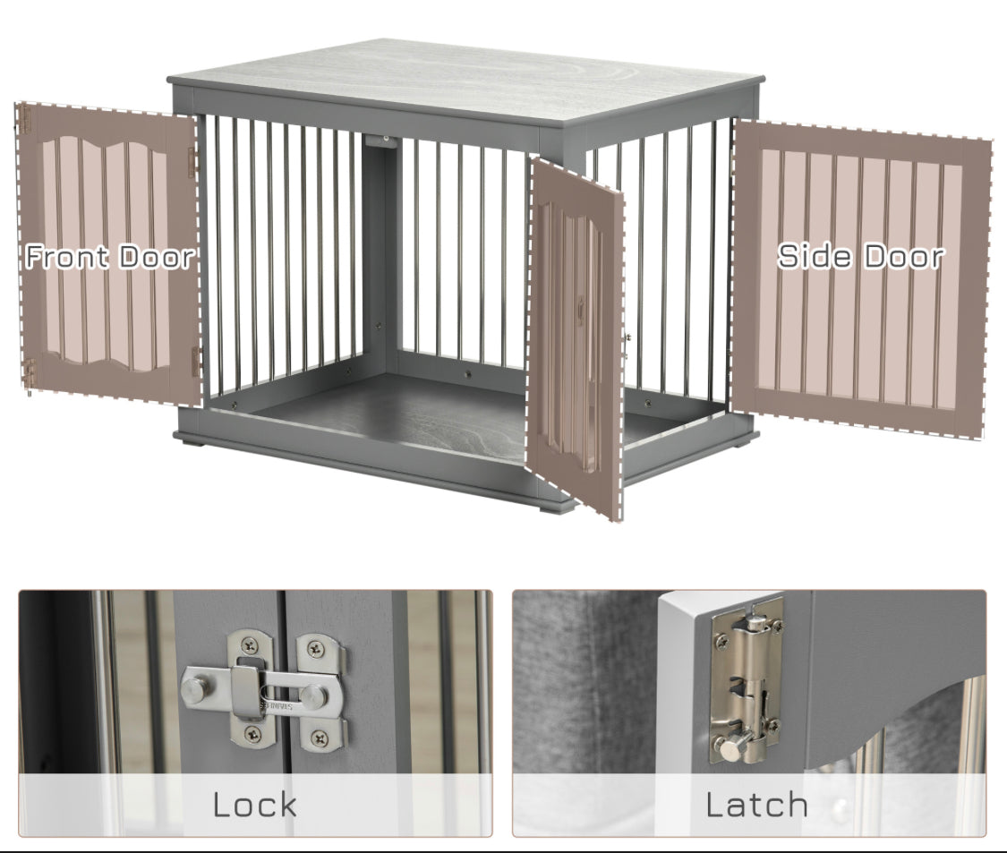 Sausage Dog Box Stylish Dachshund Dog Crate Bed - Grey