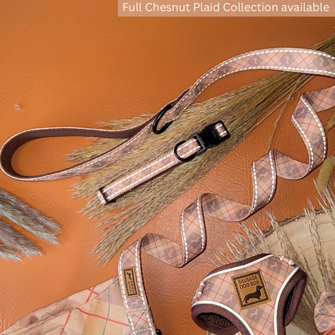 Chestnut Plaid Dog Lead