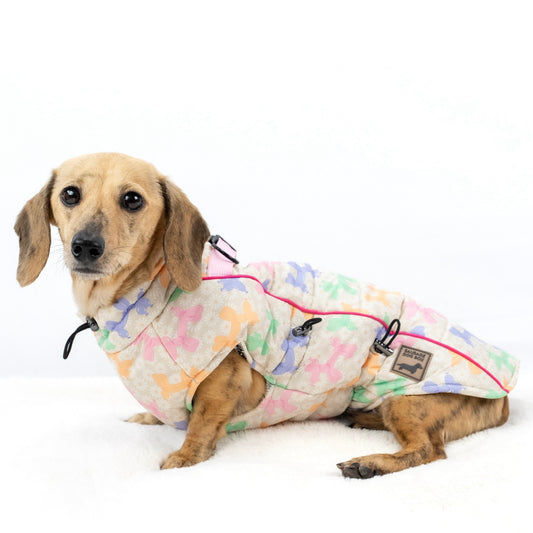 Daisy Balloon Thermal Dachshund Puffer Jacket Sausage Dog Harness Coat