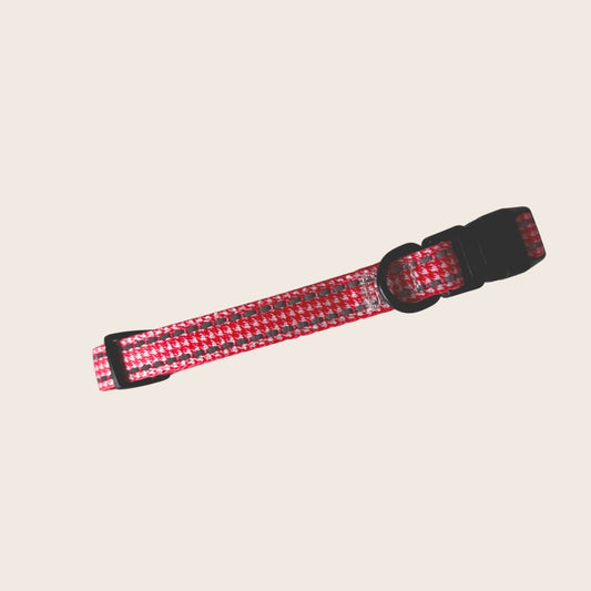Red Houndstooth Dachshund Collar