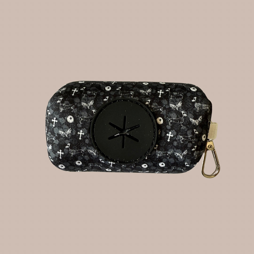 Black Twilight Doxie Clip On Poop Bag Holder