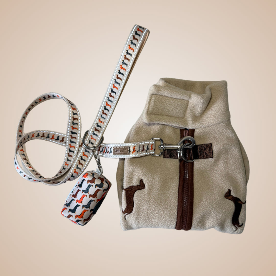 Beige Sophisticated Sausage Dachshund Lead