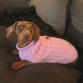 Load image into Gallery viewer, "Powder Puff Pink" Luxury Cable Knit Dachshund Jumper - Sausage Dog Box

