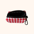 Load image into Gallery viewer, Red Houndstooth Clip On Poop Bag Holder
