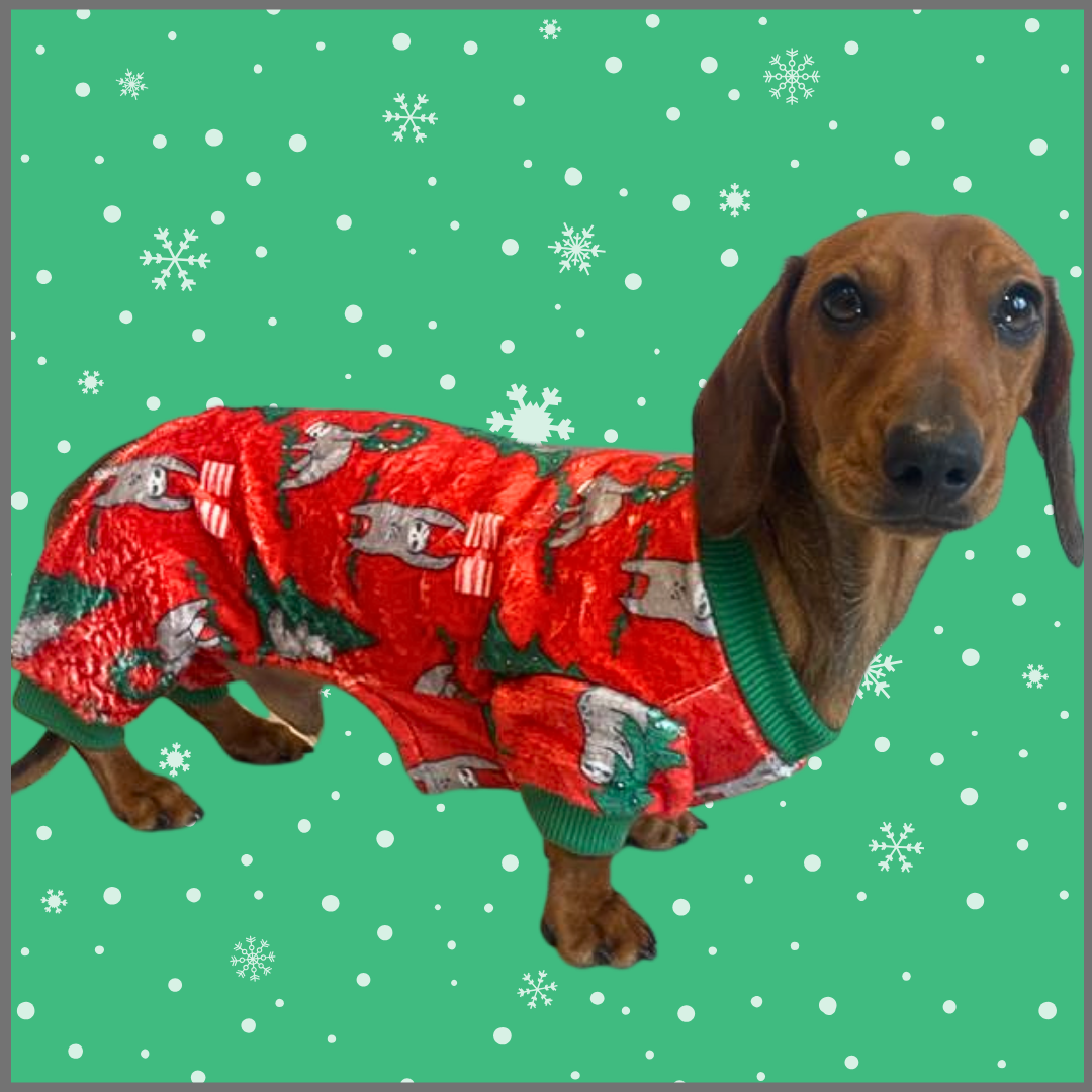 Merry Slothmas Dachshund Christmas Pj Onesie Outfit