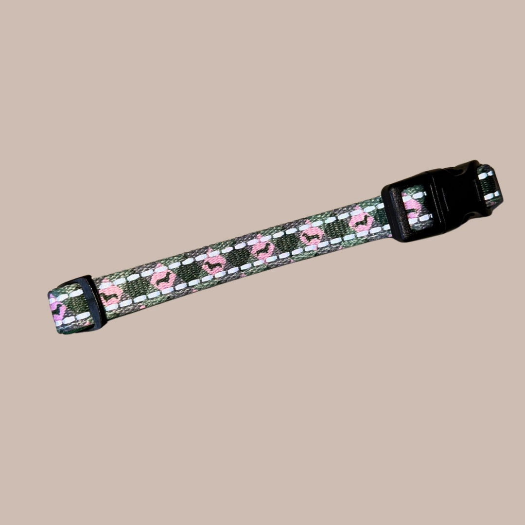 Pink Rosewood Argyle Dachshund Dog Collar