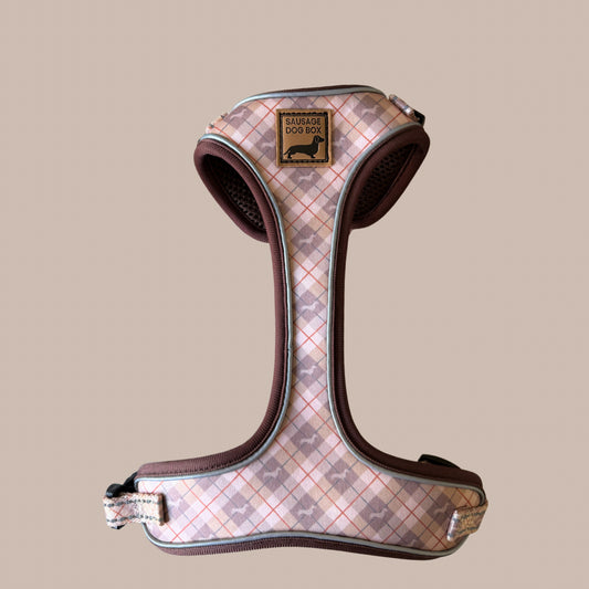 Chestnut Plaid DoxieLite Adjustable Dachshund Harness