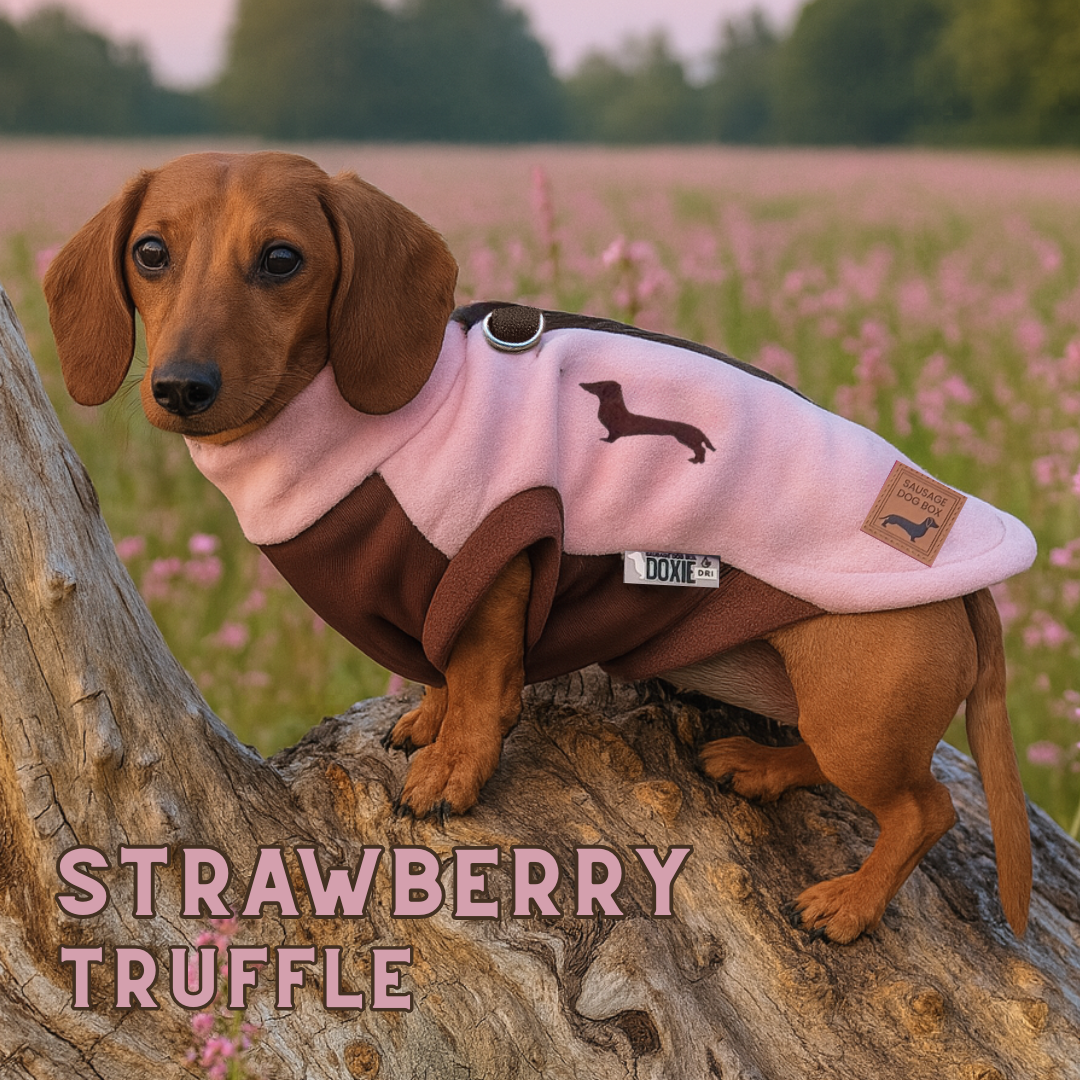 Strawberry Truffle DoxieDri Sausage Dog Harness Jumper