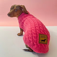 Load image into Gallery viewer, Raspberry Ripple Luxury Cable Knit Dachshund Jumper - Sausage Dog Box
