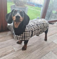 Load image into Gallery viewer, Sausage Dog Box Designer Fleece Waterproof 'Dog Tooth' Dachshund Coat

