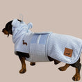 Load image into Gallery viewer, Frosted Blue DoxieRobe - Bamboo Dachshund Bath Robe
