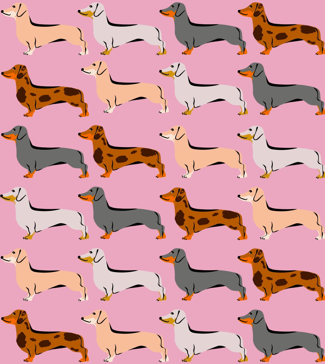 Pink Sophisticated Sausage Dachshund Poop Bag Holder