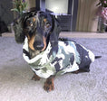 Load image into Gallery viewer, CLEARANCE - Sausage Dog Box Waterproof Step In Puffer Coat - Khaki Print
