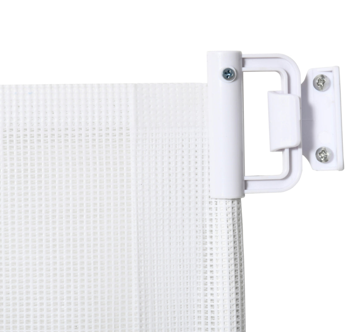 Sausage Dog Box Retractable Safety Stair Gate Barrier- White Mesh