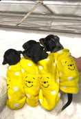 Load image into Gallery viewer, Sausage Dog Box, Dachshund Yellow Bear Fleece PJ's/Jumper
