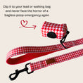 Load image into Gallery viewer, Red Houndstooth Clip On Poop Bag Holder
