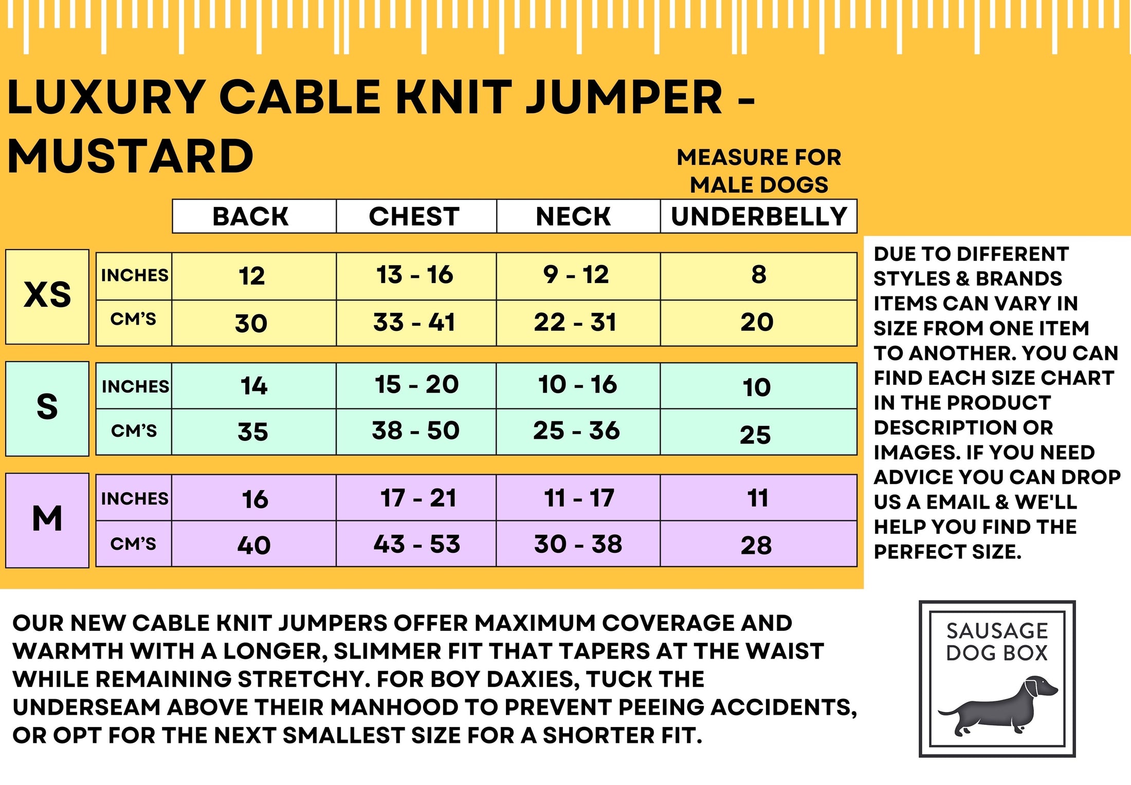 Honey Pie Luxury Cable Knit Dachshund Jumper - Sausage Dog Box