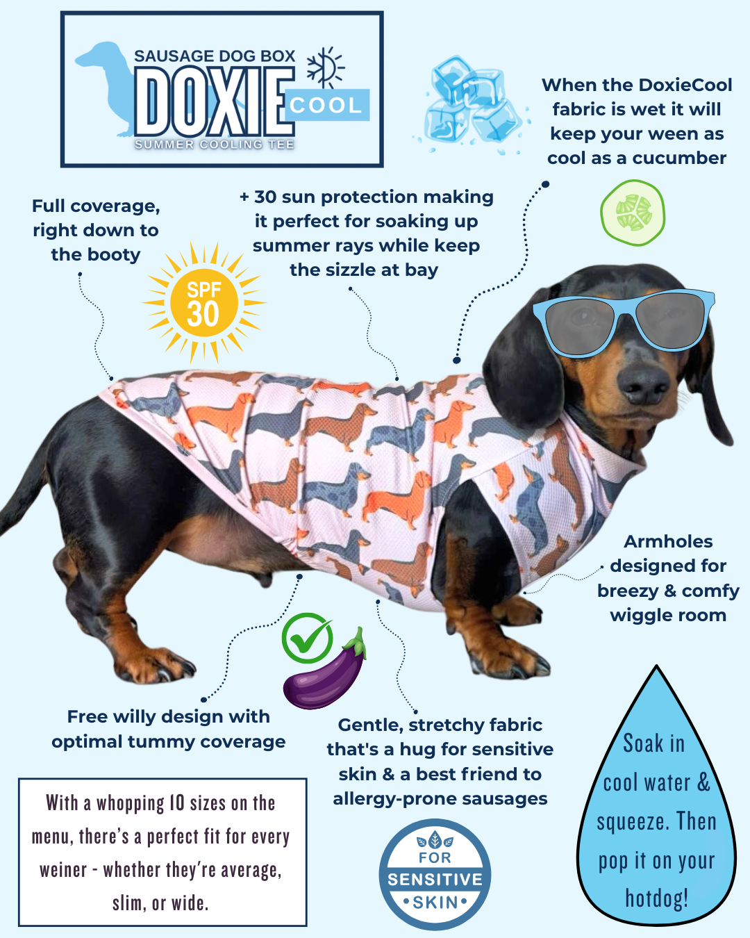 Dachshund In Bloom DoxieCool Dog Cooling Vest for Dachshunds