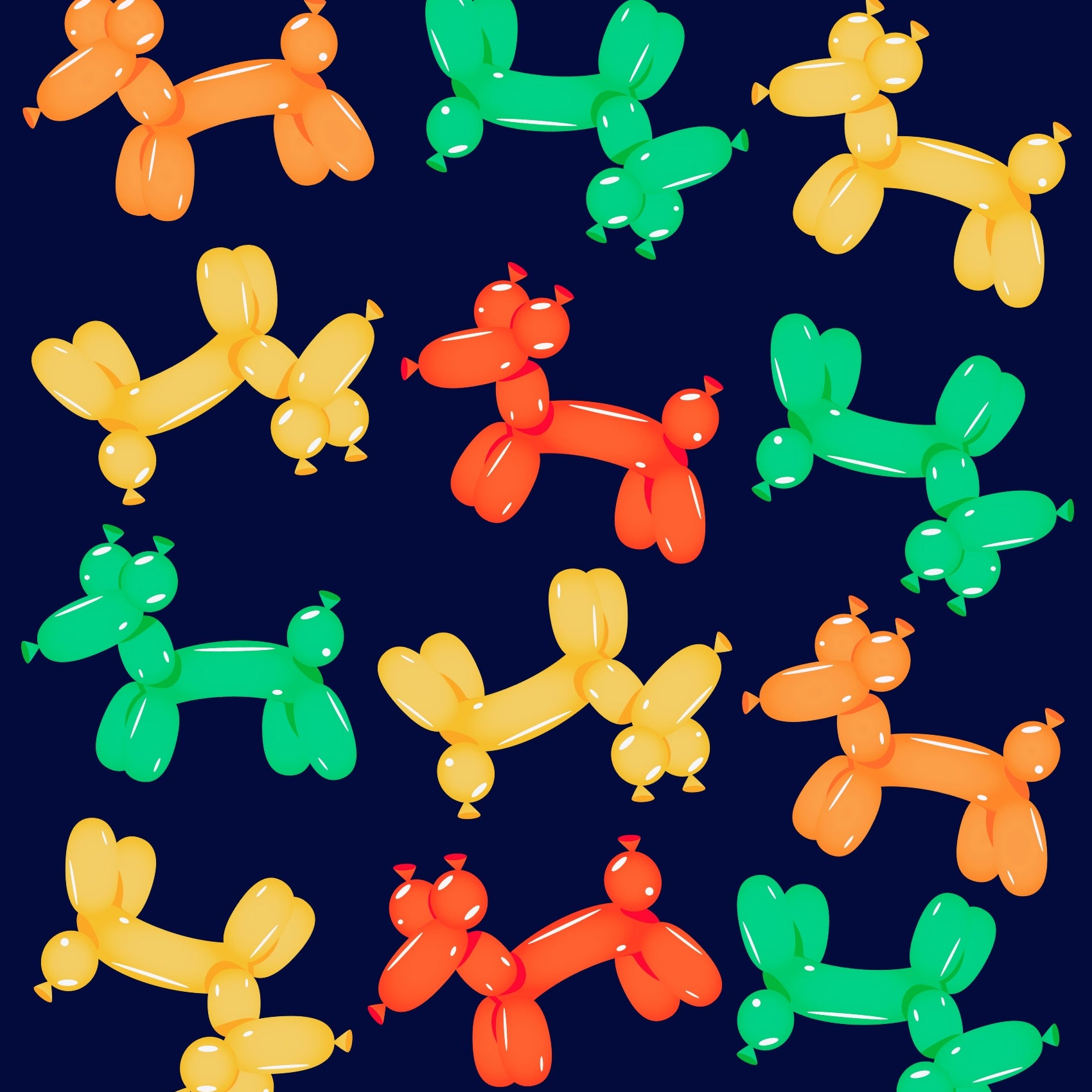 Navy Balloon Dog Dachshund Poop Bag Holder