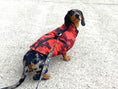 Load image into Gallery viewer, Sausage Dog Box Waterproof Step In Puffer Coat - Red
