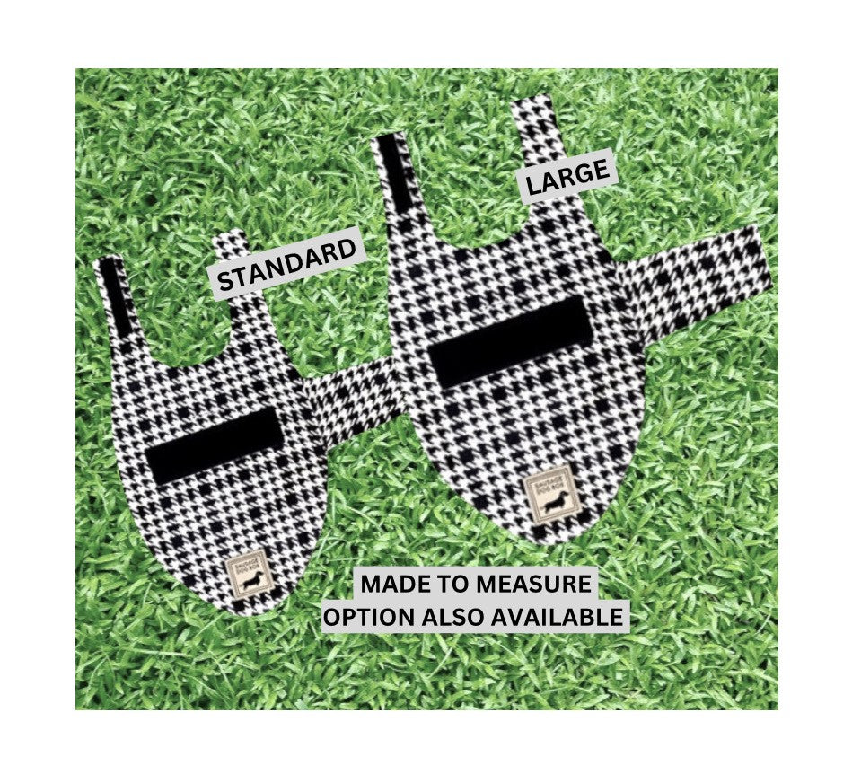 Sausage Dog Box Designer Fleece Waterproof 'Dog Tooth' Dachshund Coat