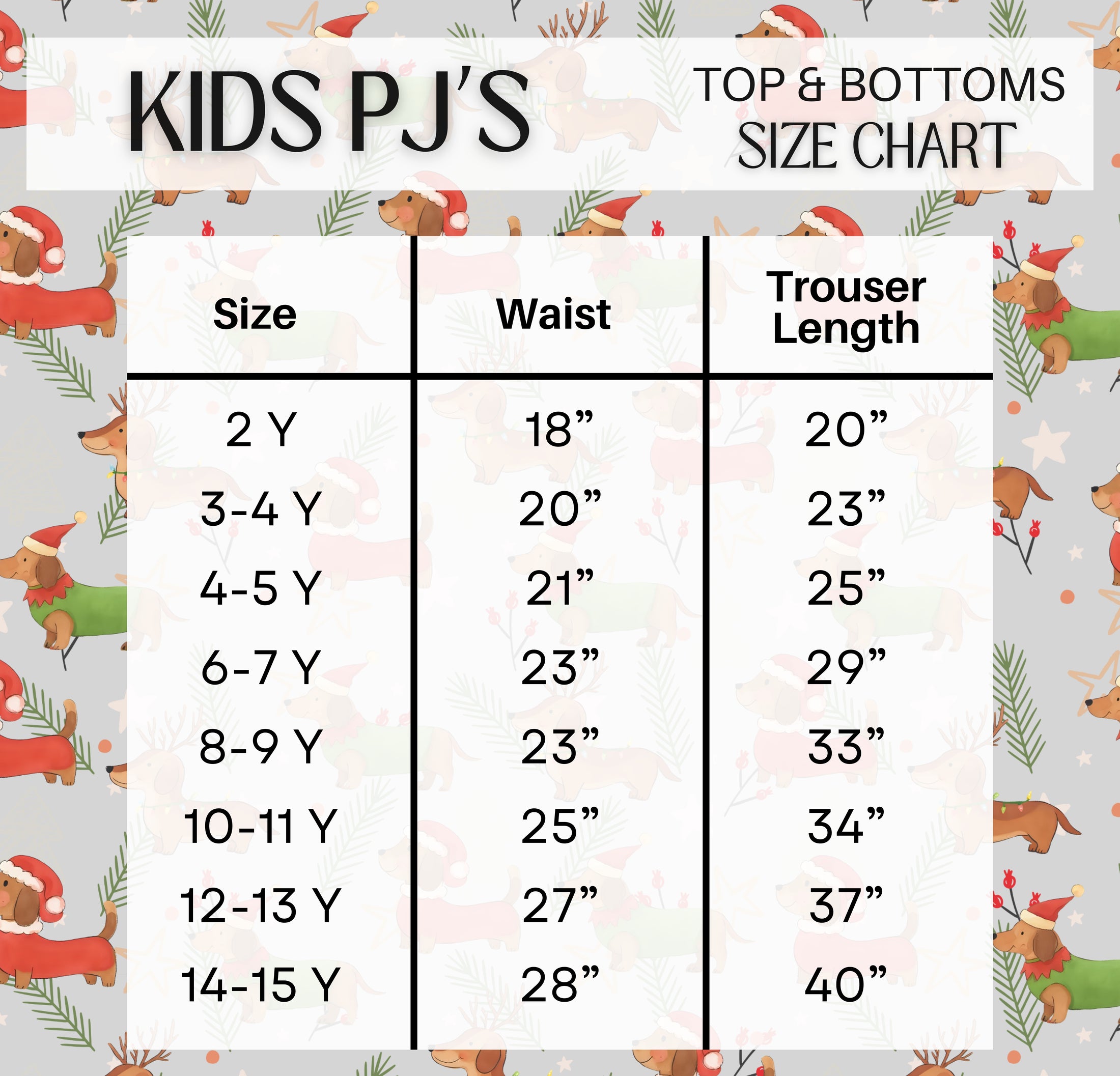 Christmas Matching Family Dachshund Print Pj’s