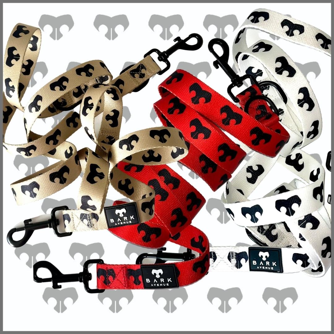 BARK AVENUE Long Double Clip Lead - 3 colours