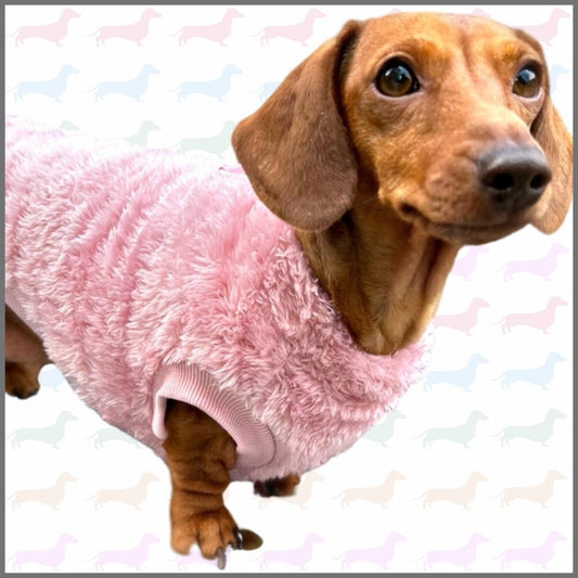 Dachshund Snuggle Fleece - Blush Pink