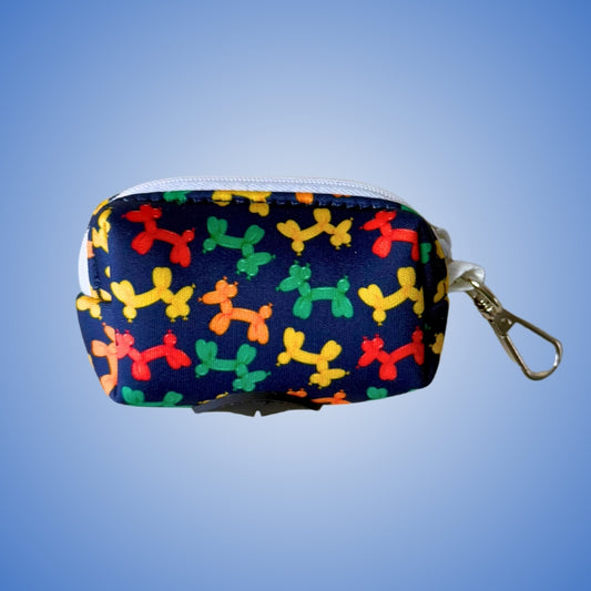 Navy Balloon Dog Dachshund Poop Bag Holder