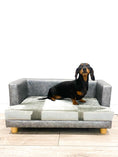 Load image into Gallery viewer, Sausage Dog Box Luxury Grey Leather Look Sofa Bed
