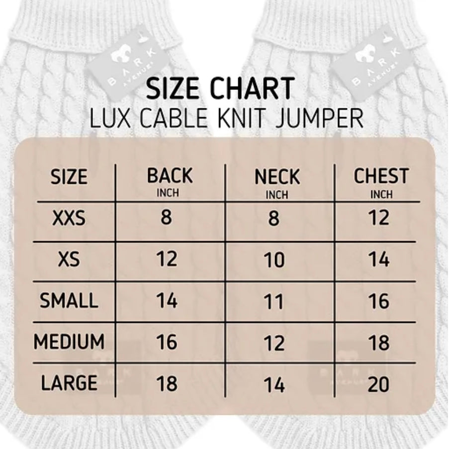 BARK AVENUE Luxury Cable Knit Jumper - Pumpkin Spice