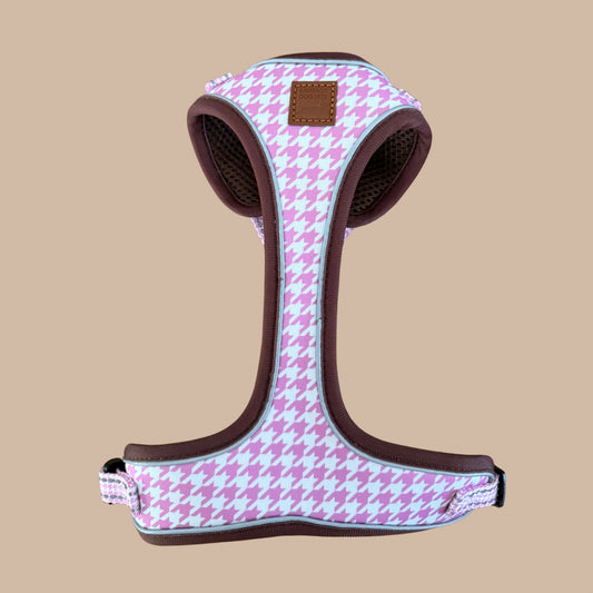 Pretty Pink Houndstooth Anti-Rub Sausage Dog Harness