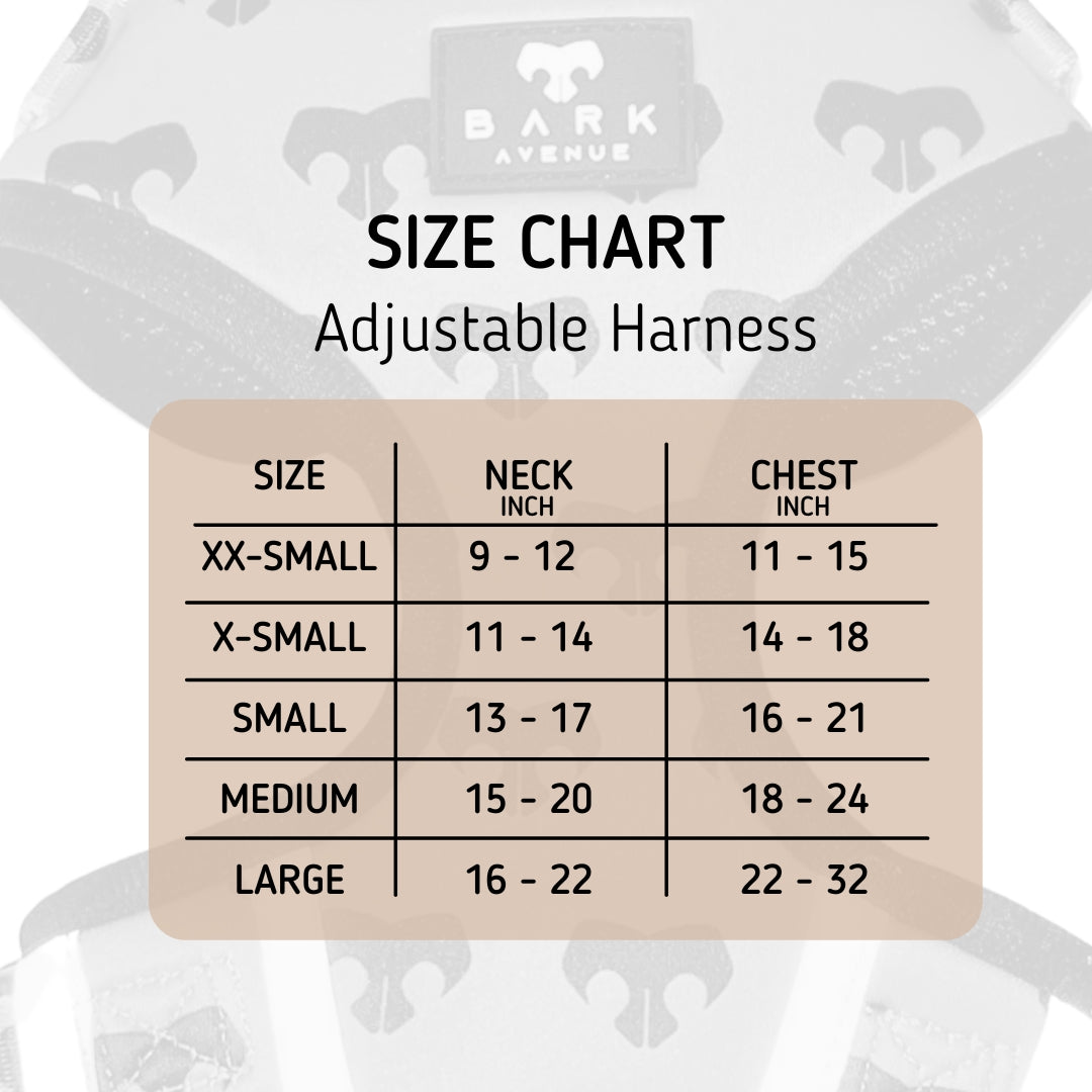 BARK AVENUE Adjustable Harness - 3 colours