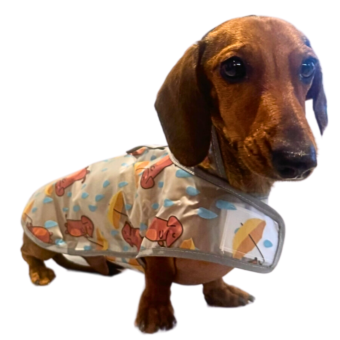 Soggy Sausage Dachshund Waterproof Rain Mac/Coat With Hood