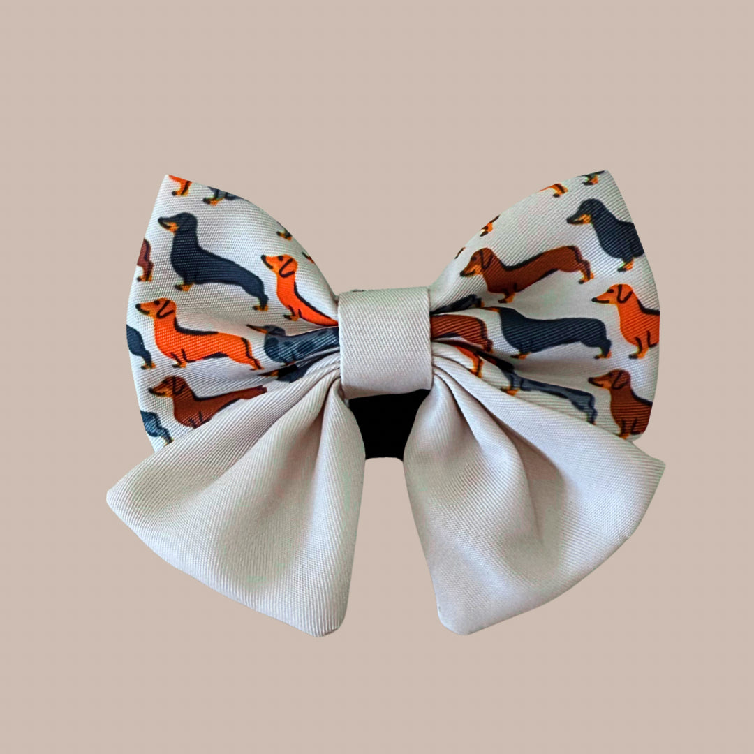 Beige Sophisticated Sausage Sailor Bow