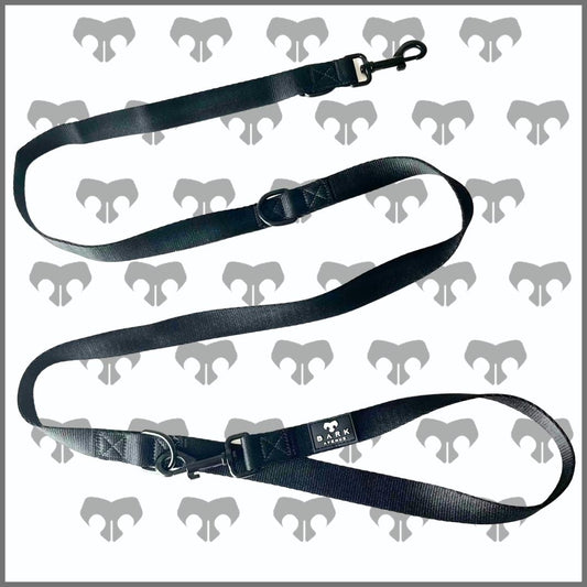 BARK AVENUE Long Double Clip Lead - Matte Black