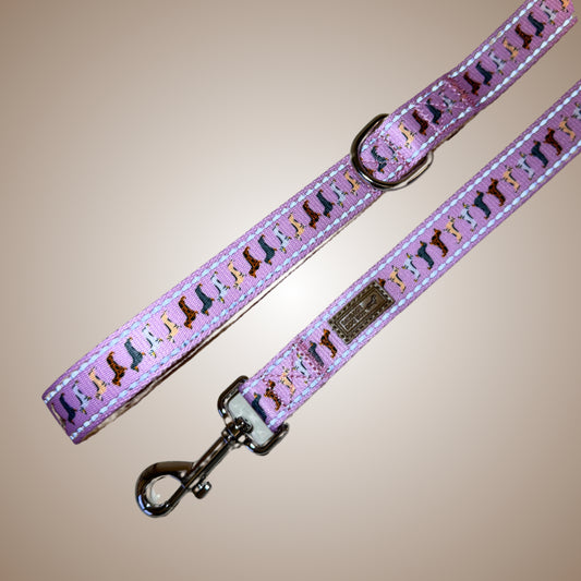 Pink Sophisticated Sausage Dachshund Lead