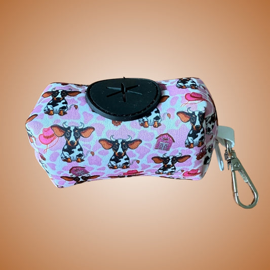 Howdy Cowgirl Pink Dachshund Dog Poop Bag Holder