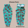 Load image into Gallery viewer, Top Dog Teal Circus Dachshund Fleece Jumper / Sweater | Sausage Dog Box
