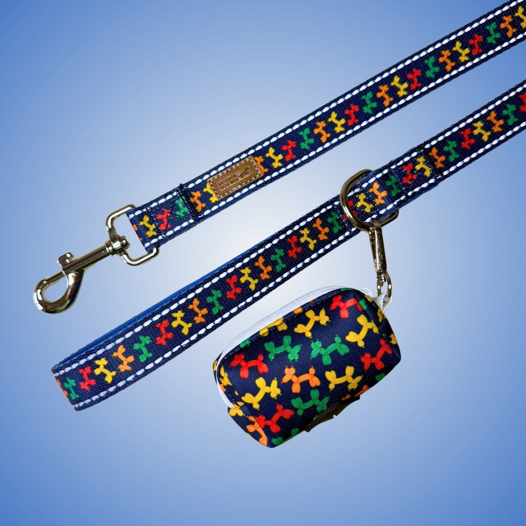 Navy Balloon Dog Dachshund Lead
