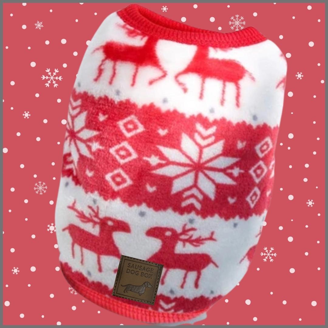 Red Oh Deer - Sausage Dog Box Dachshund PJ's/Jumper