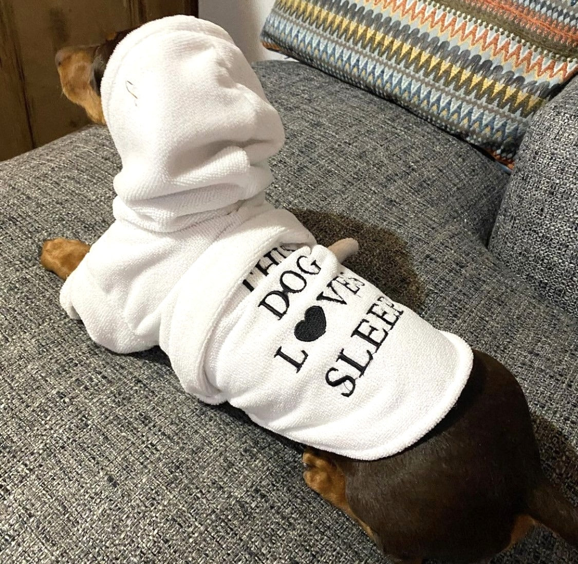 CLEARANCE - Sausage Dog Box, Dachsund Dressing Gown / Bath Robe