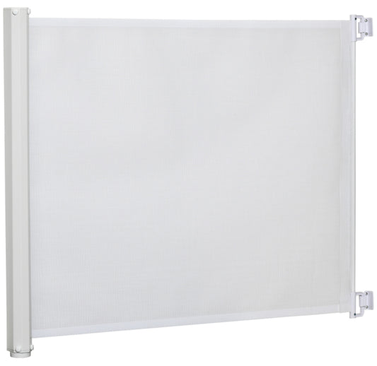 Sausage Dog Box Retractable Safety Stair Gate Barrier- White Mesh