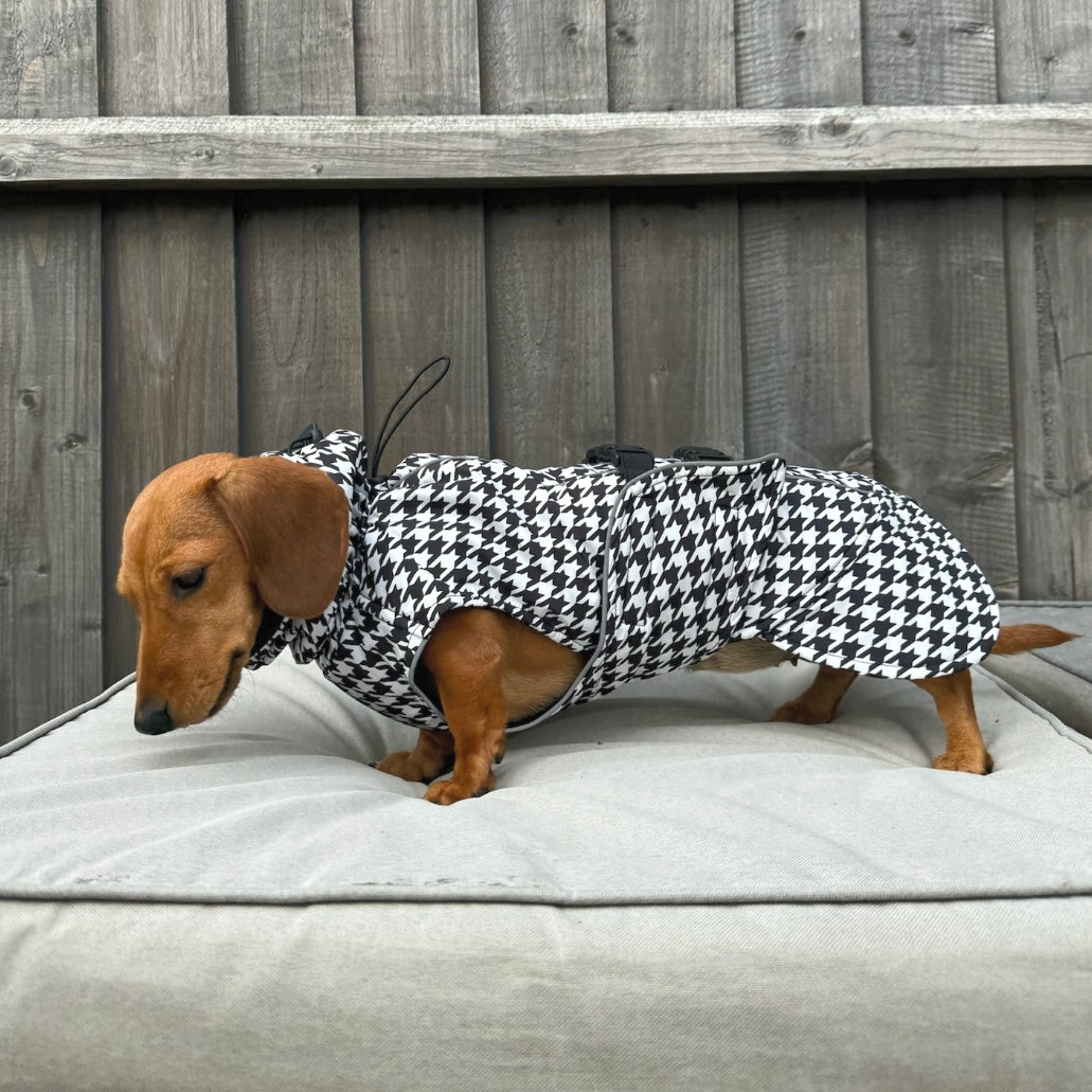 Sausage Dog Box Perfect Fit Dachshund Coat - Houndstooth
