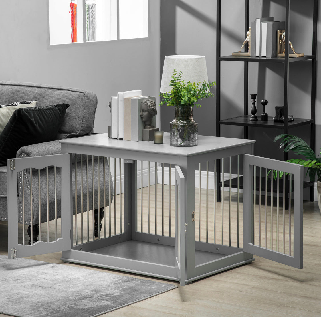Sausage Dog Box Stylish Dachshund Dog Crate Bed - Grey