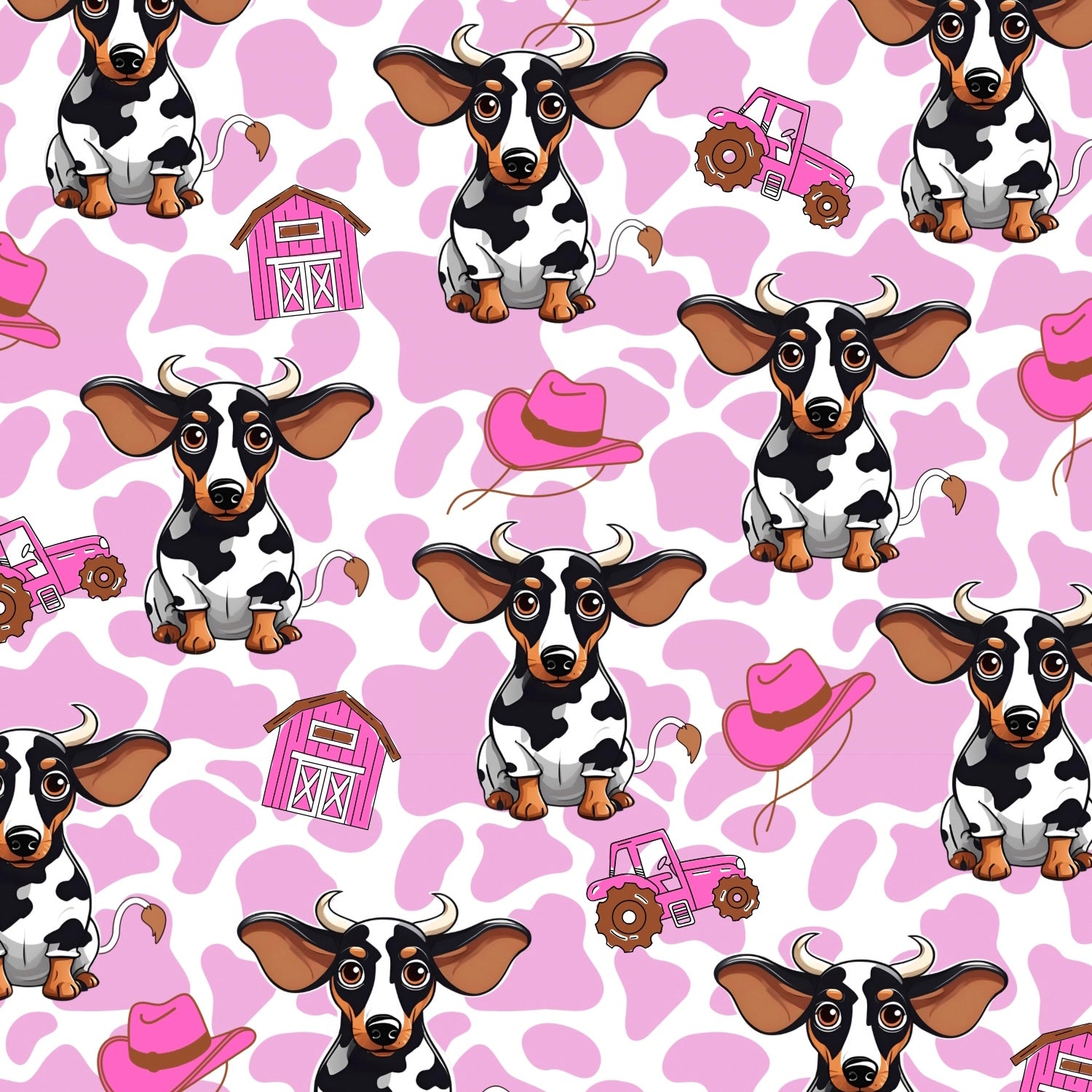 Howdy Cowgirl Pink Dachshund Dog Poop Bag Holder