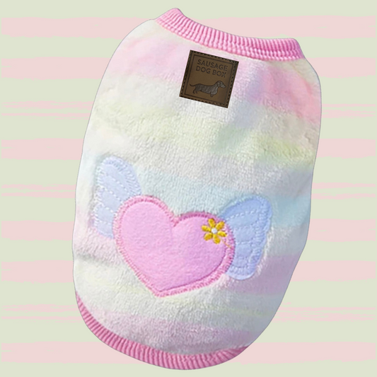 Pink & Yellow ‘Flutter By Heart’ Sausage Dog Box Puppy Pj Jumper