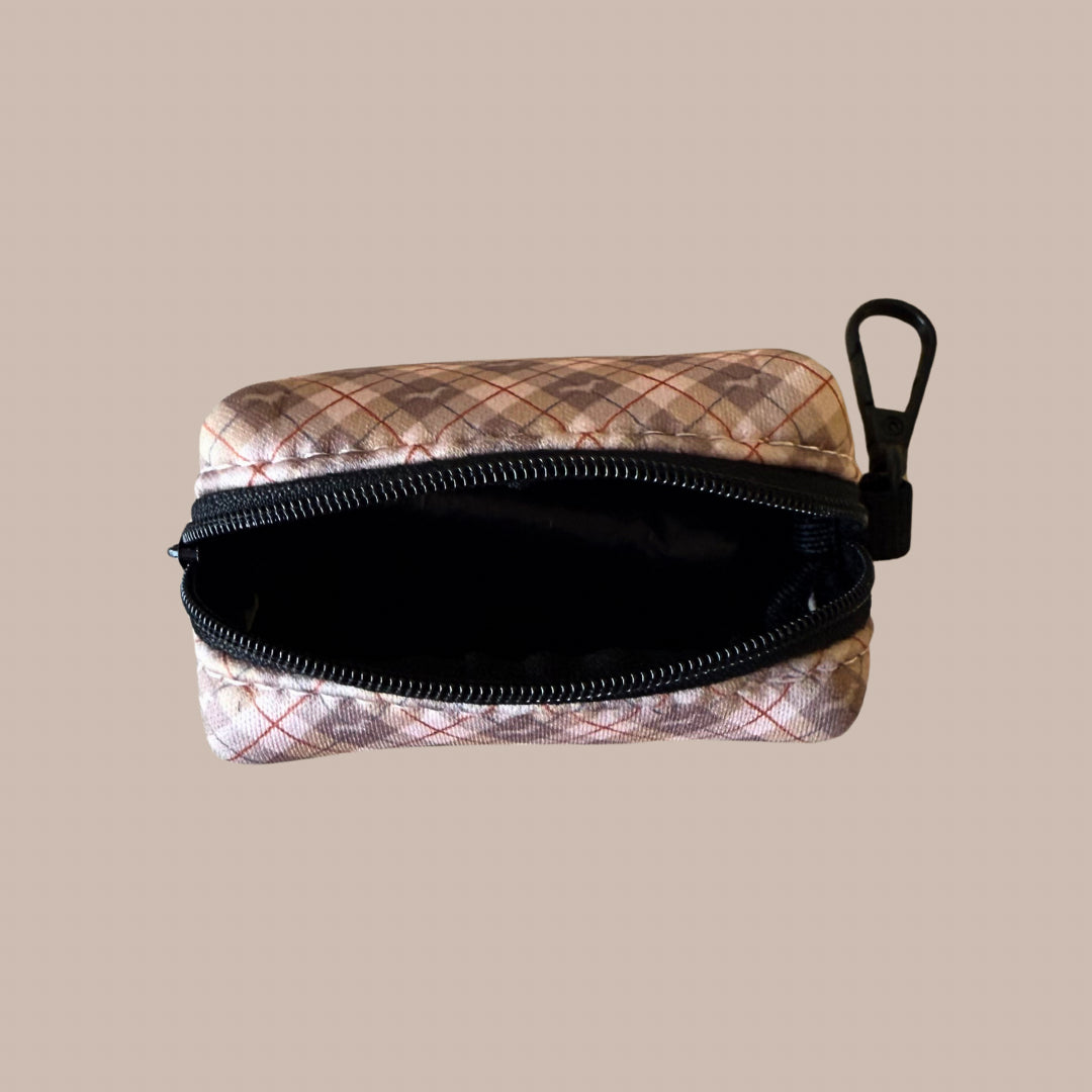 Chestnut Plaid Argyle Doggy Poop Bag Holder