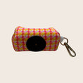 Load image into Gallery viewer, Tutti Fruitti dachshund poop bag holder with houndstooth design
